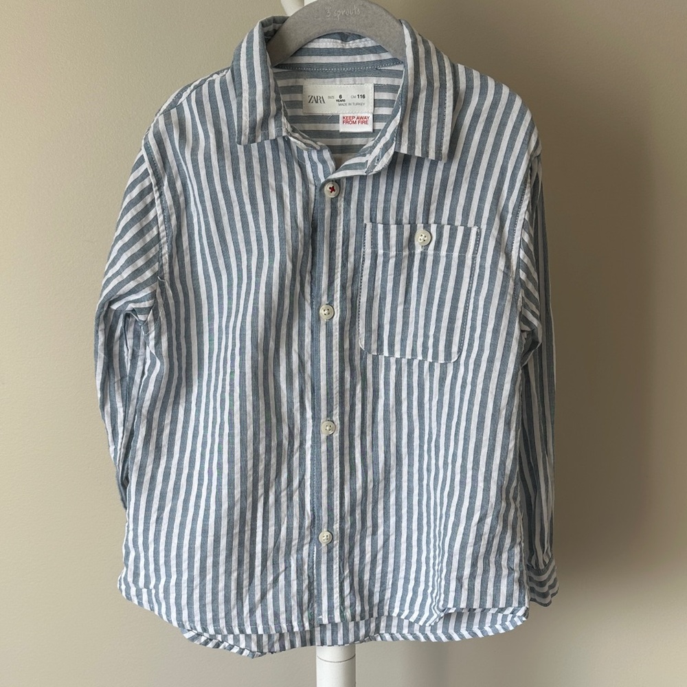 Zara Long Sleeve Button Down Dress Shirt Size 6